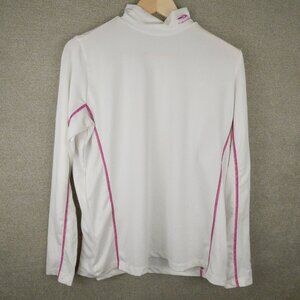 Tigora Japan Golf Shirt Womens Size LL/L Off White Long Sleeve Mock Turtleneck